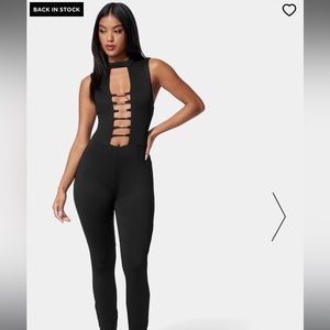 New Bebe gold bar detail jumpsuit